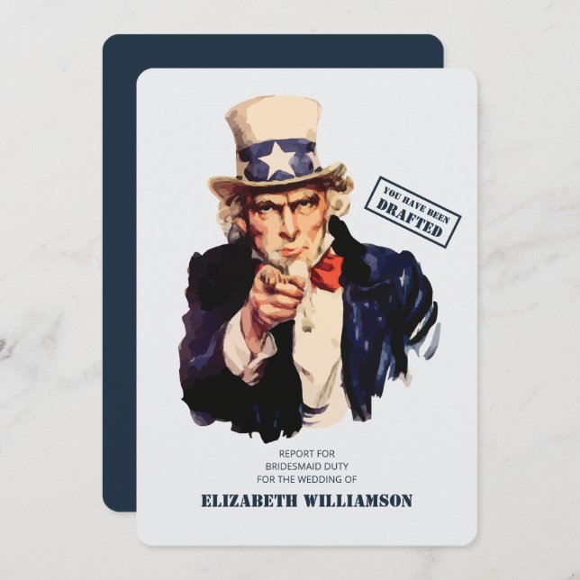 Convite Você Foi Elaborado! dever Bridesmaid (Frente/Verso)