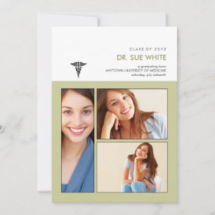 Convite Você foi graduação médica moldada do Caduceus
