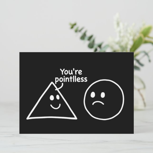 Convite Você Formas Geométricas Sem Sentido Humor Divertid (Em pé/Frente)
