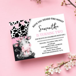 Convite Você já ouviu a vaca do segundo aniversário Moos?