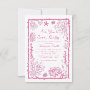 Convite Você Me Vê Logo Menina Churrasco à Beira-Mar