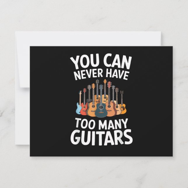 Convite Você Nunca Pode Ter Muitos Violões Músico Divertid (Frente)