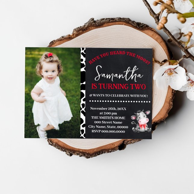 Convite Você ouviu o aniversário da Fazenda Vermelha de Mo (Criador carregado)