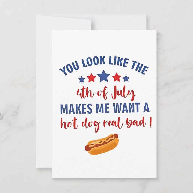 Convite Você parece que o 4 de julho me faz querer (Frente)