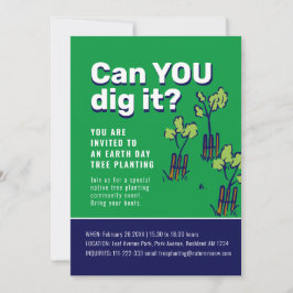 Convite Você pode escavá-la no dia da Terra do evento de p