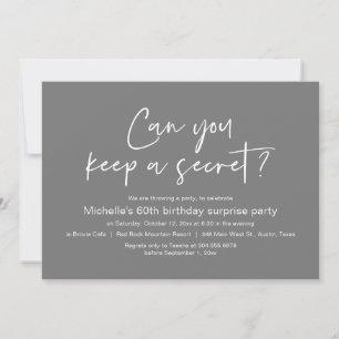 Convite Você Pode Manter Uma Festa de aniversário Secreta 