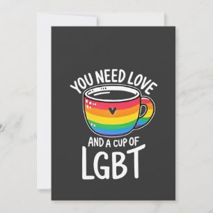 Convite Você precisa de amor e uma taça de orgulho LGBT Mê