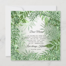 Convite Você Quer Bridesmaid Tropical Glitter Green?