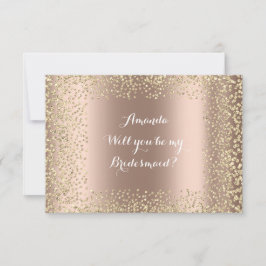 Convite Você Será A Minha Colega De Bridesmaid Rosa Dourad
