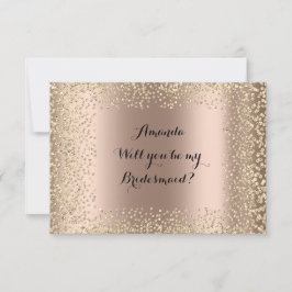 Convite Você Será A Minha Colega De Bridesmaid Rosa Dourad