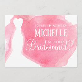 Convite Você será a minha dama de Bridesmaid? Aquarela de