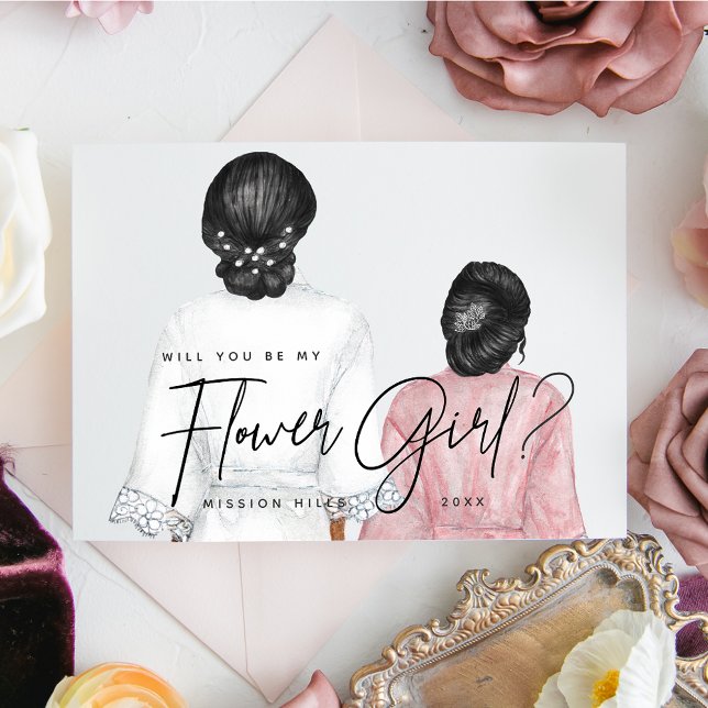 Convite Você será a minha Flor? Meninas em Robes Convidam (Criador carregado)