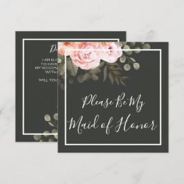 Convite Você Será A Minha Madrinha de casamento Floral Ele