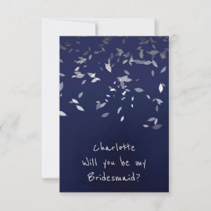 Convite Você Será A Minha Marinha De Bridesmaid Confetti