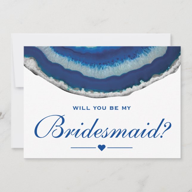 Convite Você Será A Minha Marinho De Bridesmaid. (Frente)