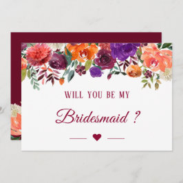 Convite Você Será A Minha Porta De Bridesmaid Burgundy Ora