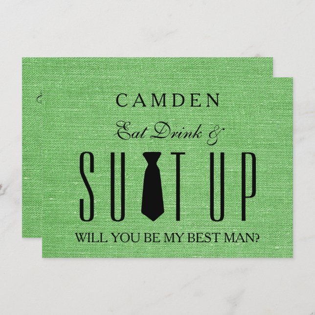 Convite Você será meu Bestman (Frente/Verso)