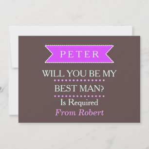 Convite VOCÊ SERÁ MEU BESTMAN Black Roxo, Convidado
