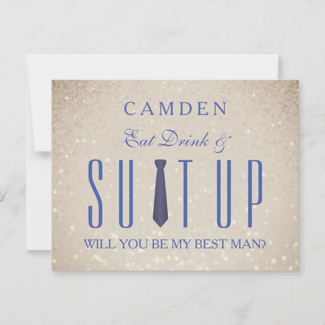 Convite Você será meu Bestman Glitter (Frente)