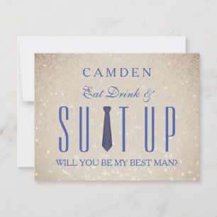 Convite Você será meu Bestman Glitter