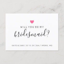 Convite Você Será Meu Coração Rosa Escuro Da Bridesmaid?