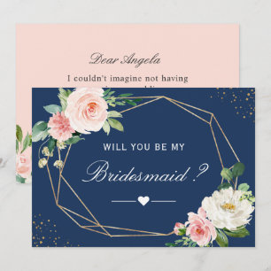 Convite Você Será Meu Marinho De Bridesmaid Azul
