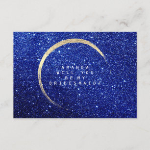 Convite Você será meu marinho Dourado do azul do brilho 