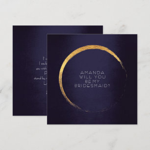 Convite Você será meu marinho dourado do círculo da dam