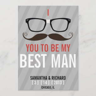 Convite Você será meu melhor Geek dos óculos de homem