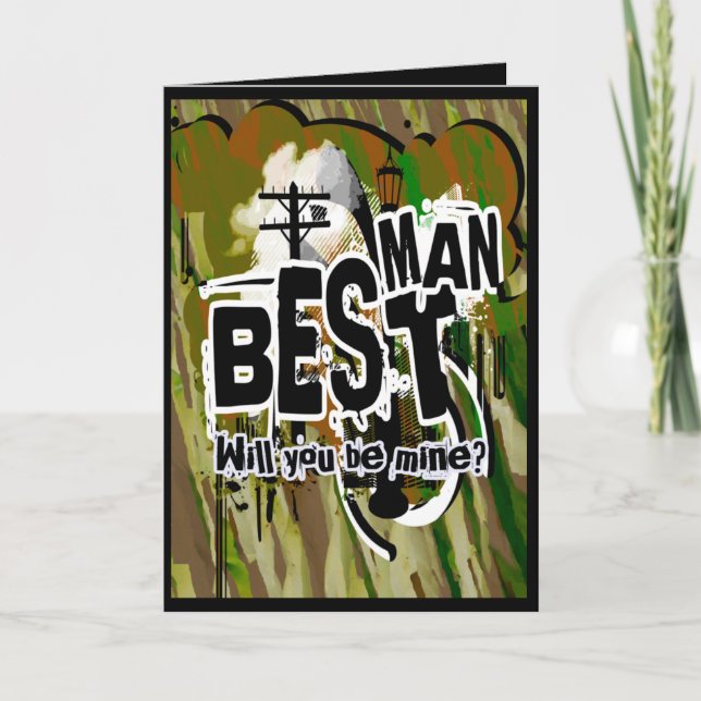 Convite Você será meu melhor homem? Placas de solicitação  (Frente)