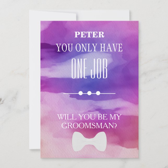 Convite Você Será Meu Padrinho de casamento? (Frente)