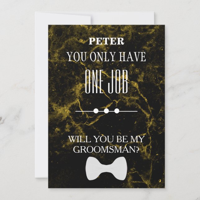 Convite Você Será Meu Padrinho de casamento? (Frente)