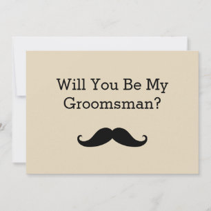 Convite Você Será Meu Padrinho de casamento Bigode Negro?