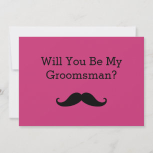 Convite Você Será Meu Padrinho de casamento Bigode Negro?