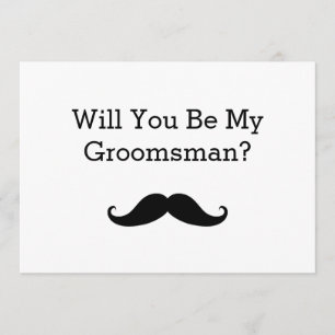 Convite Você Será Meu Padrinho de casamento Bigode Negro?