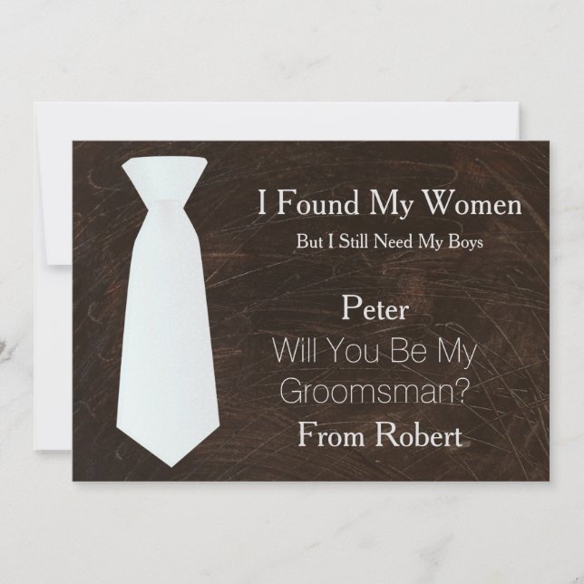 Convite Você será meu Padrinho de casamento, branco e pret (Frente)