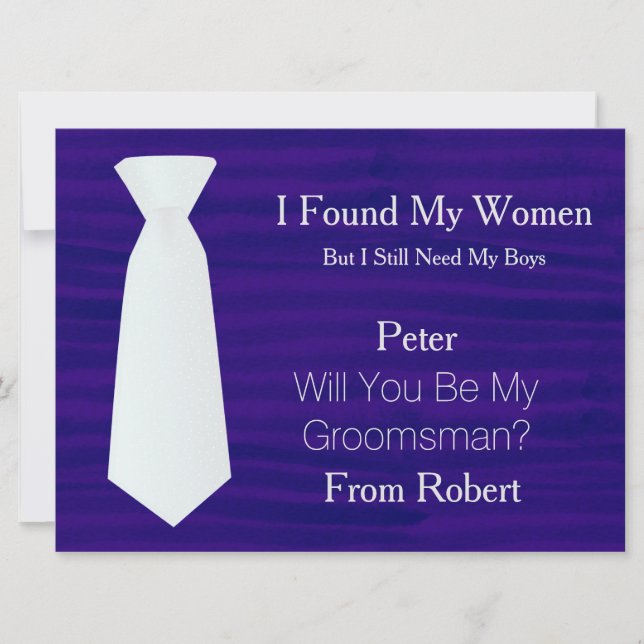 Convite Você será meu Padrinho de casamento, branco e pret (Frente)