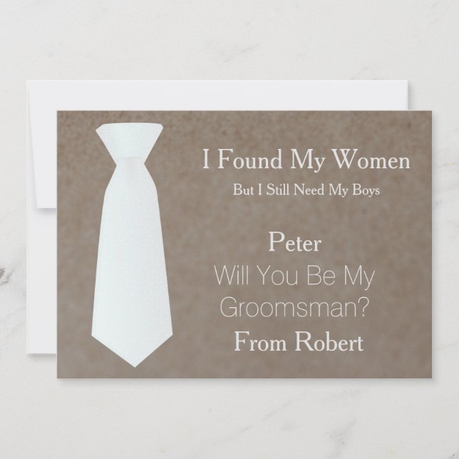 Convite Você será meu Padrinho de casamento branco e preto (Frente)
