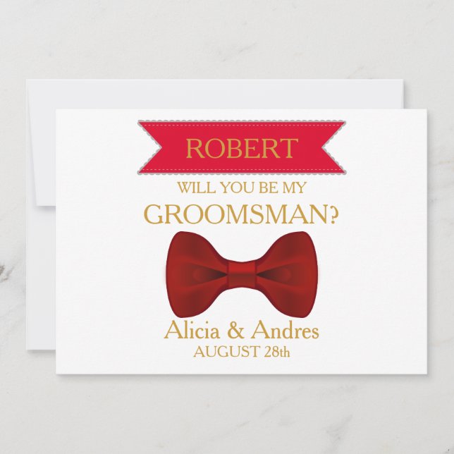 Convite Você será meu Padrinho de casamento? com Arco Dour (Frente)