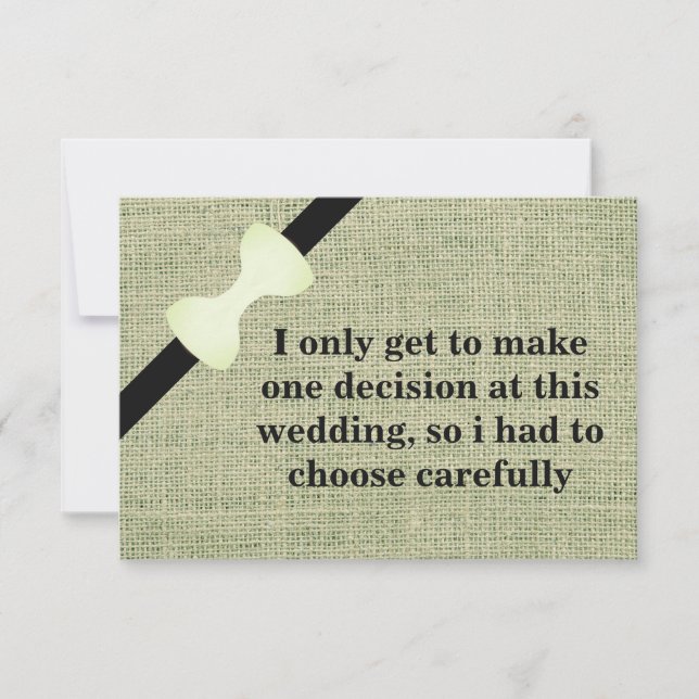 Convite Você será meu Padrinho de casamento? Fundo Burlap (Frente)