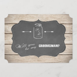 Convite Você Será Meu Padrinho de casamento? Mason Jar Cha
