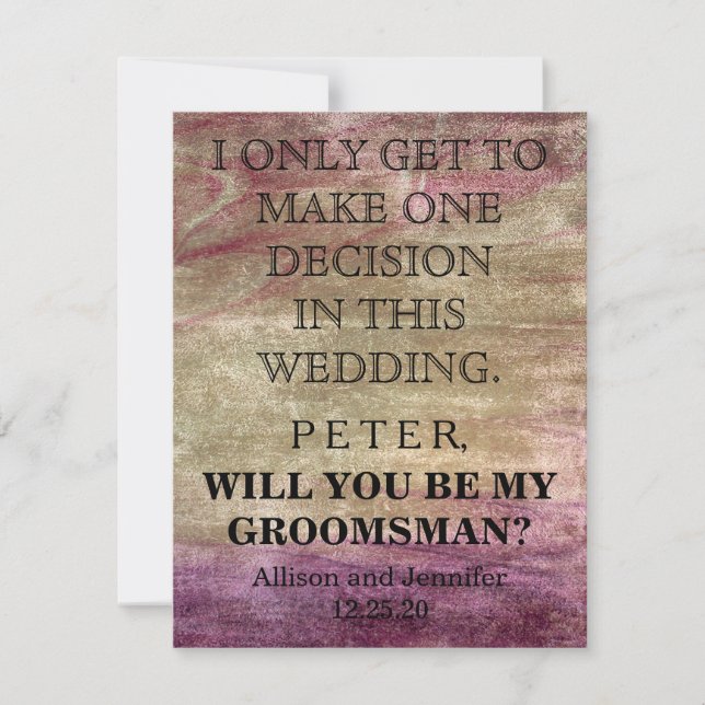 Convite Você será meu Padrinho de casamento? Personalizado (Frente)