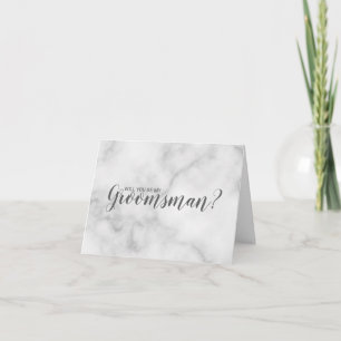Convite Você Será Meu Padrinho de casamento? Script Marble