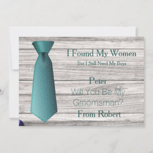 Convite Você será meu Padrinho de casamento, Teal & Whit