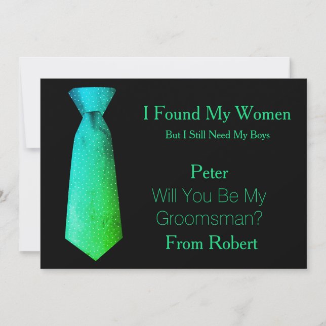 Convite Você será meu Padrinho de casamento, Teal & White  (Frente)