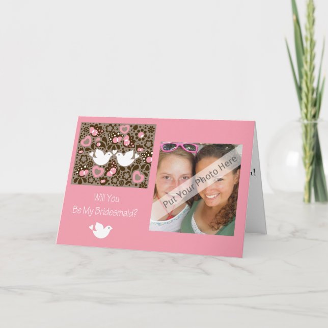 Convite Você Será Meu Pássaros De Amor Com Carteira (Frente)