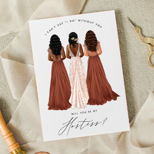 Convite Você será minha anfitriã? Garotas de Vestidos