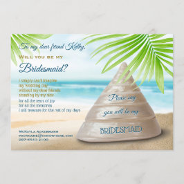 Convite Você Será Minha Bridesmaid Beach Wedding Seashell?