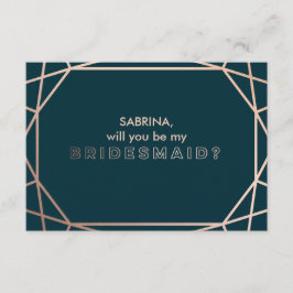 Convite Você será minha Bridesmaid Diamond Geométrico?