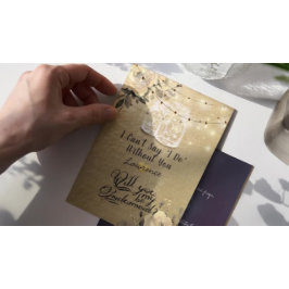 Convite Você Será Minha Bridesmaid Floral Mason Jar Lights